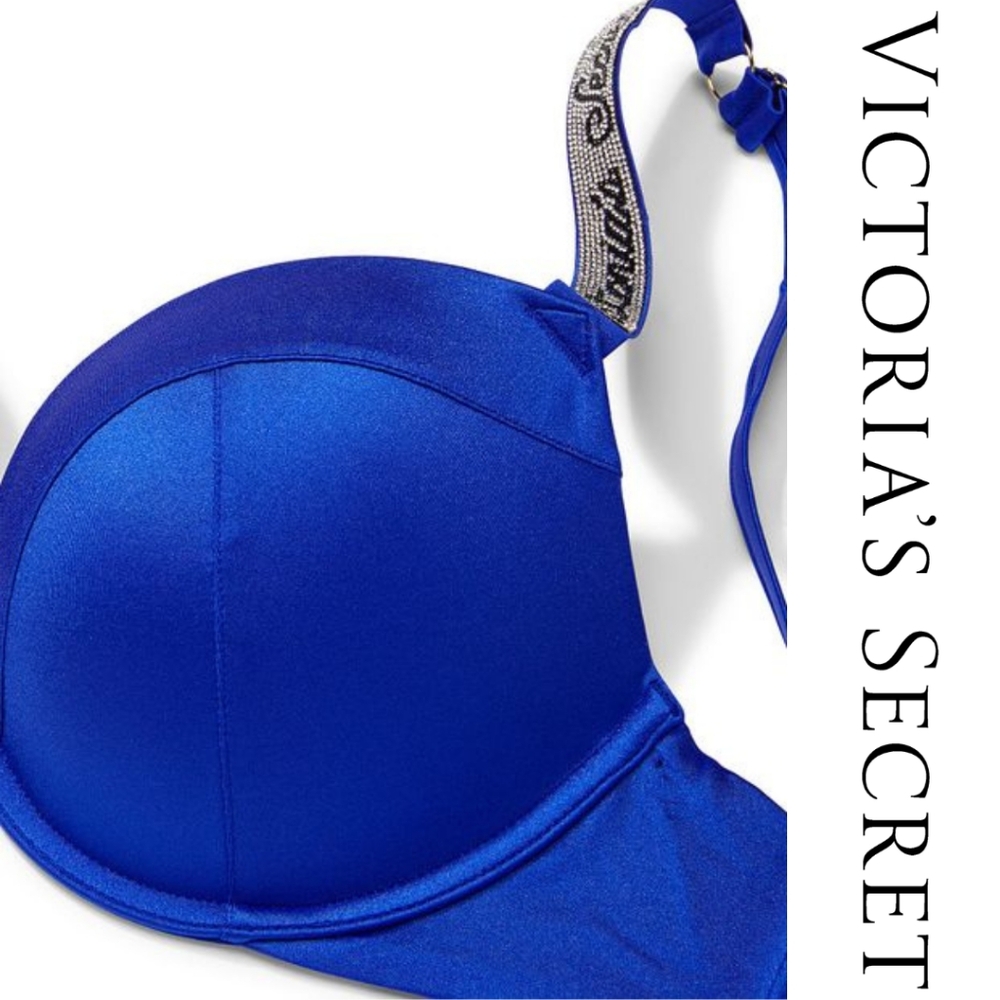 Victoria's Secret - Swim Shine Strap Push-up Sexy Tee Bikini Top - 32D - Blue